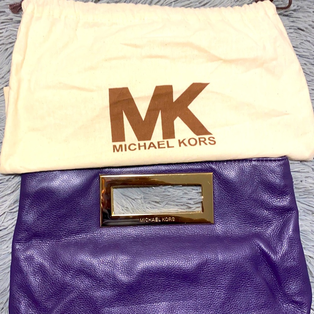 Purple Michael Kors Clutch with dust bag